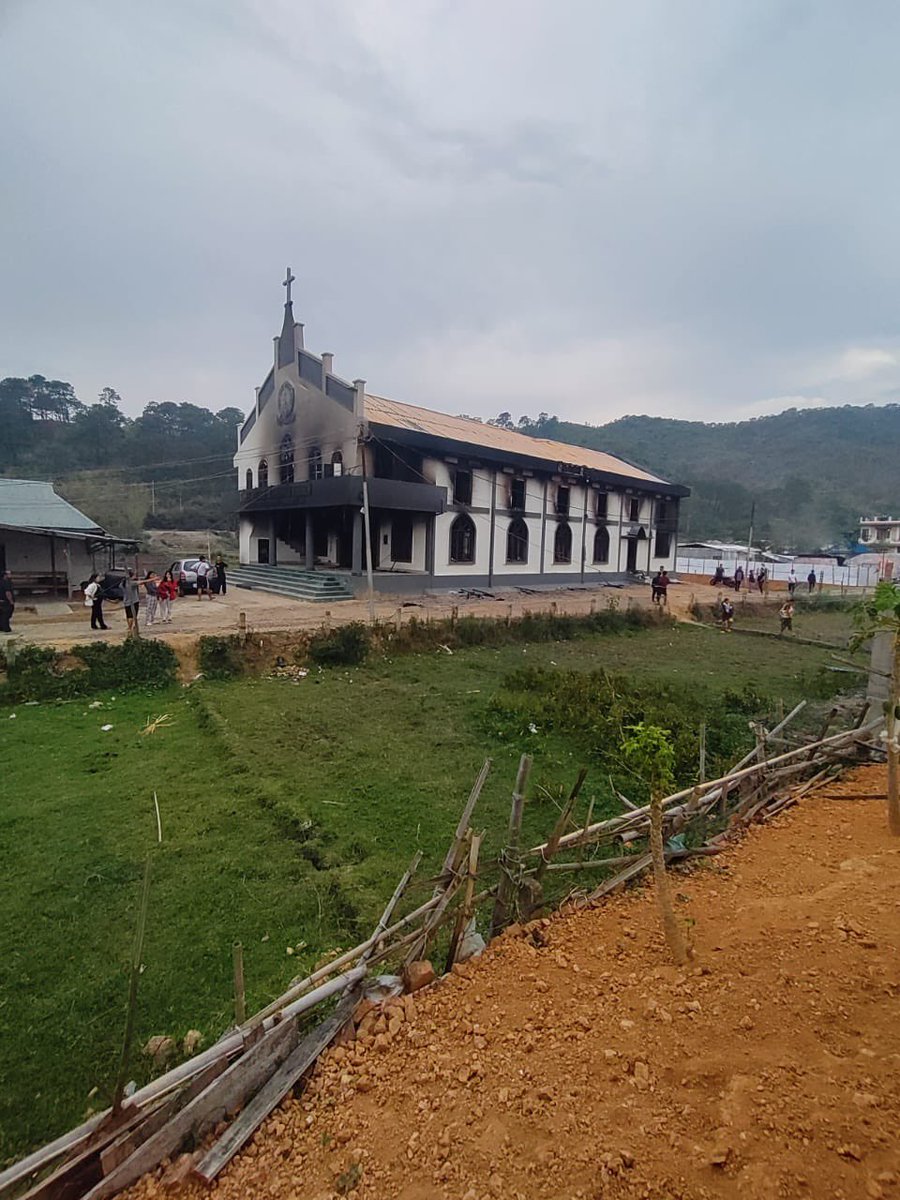 Burned church Manipur, India.