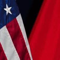 US and PRC flags