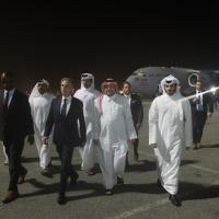 Anthony Blinken arrives at Qatar US State Department photo